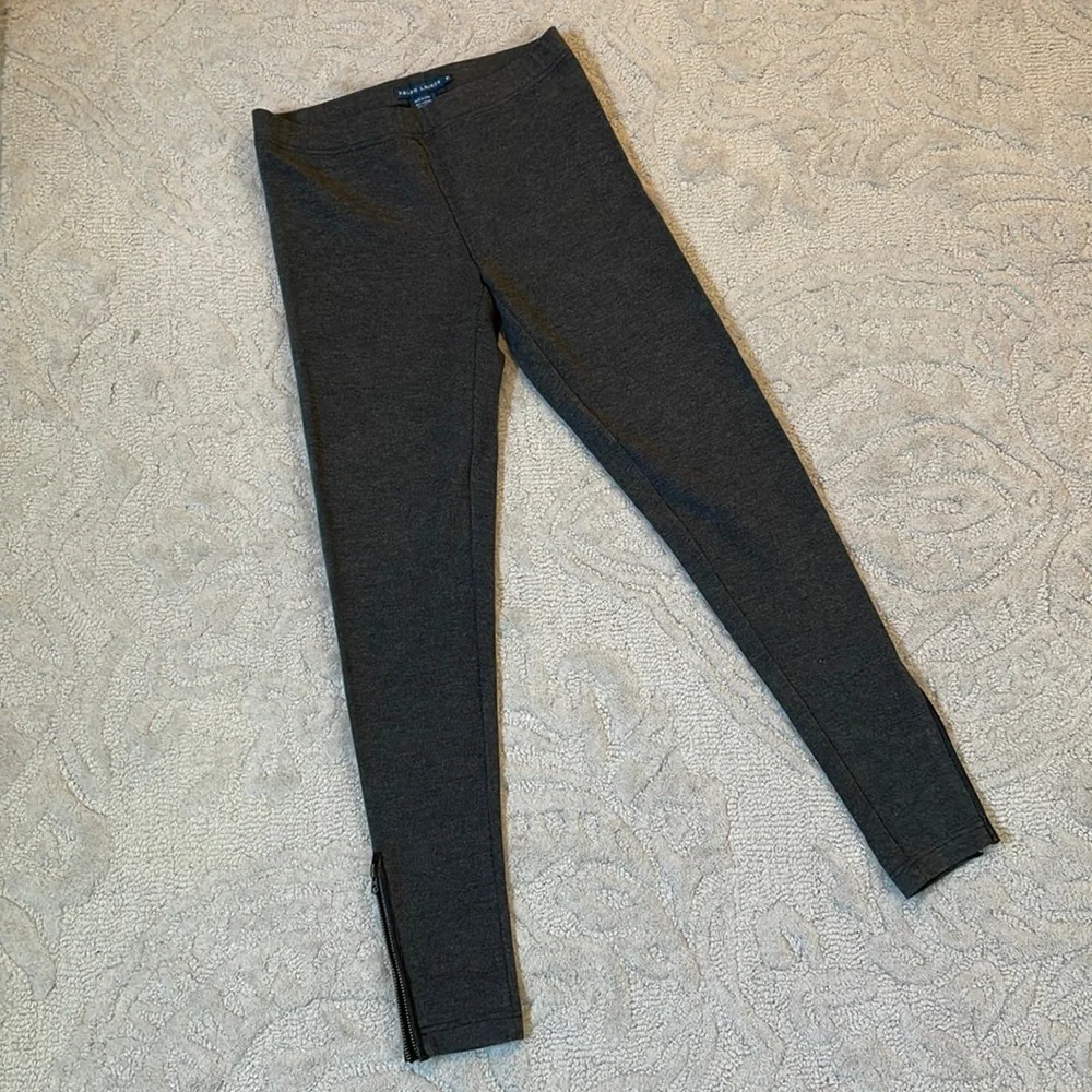 Ralph Lauren Tweed Leather Ankle Zip Leggings - Picture 1 of 7